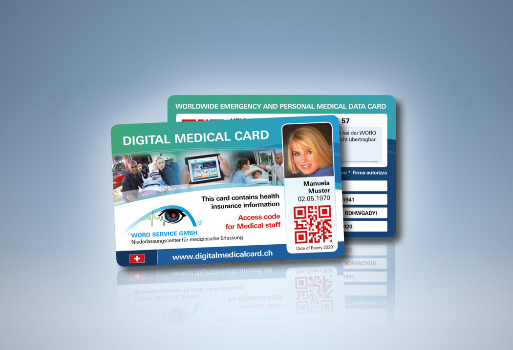 Printdesign Grafikfreelancer – Gestaltung und Konzept der Digital Medical Card.