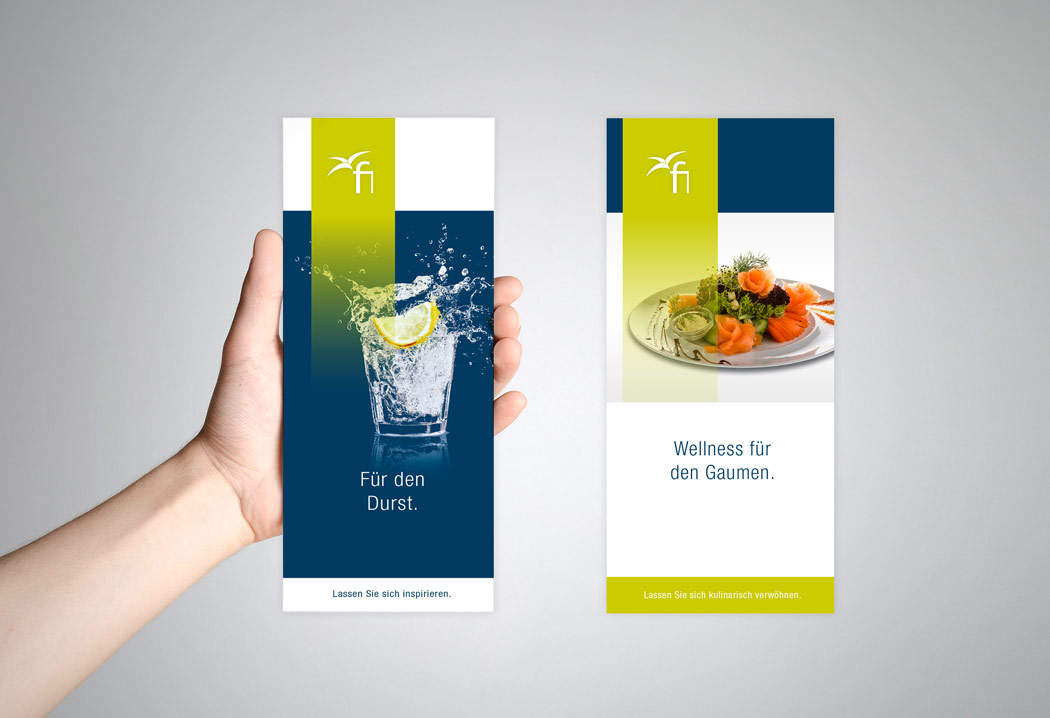 Printdesign Grafikfreelancer – Gestaltung und Layout der Menükarte für Fitness Island in Broschhofen.